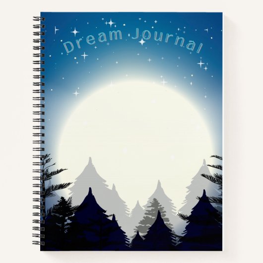 Vollmond im Forest Dream Journal Notizblock (Vorderseite)