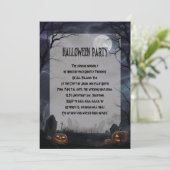 Vollmond im Friedhof-Halloween-Party Einladung (Stehend Vorderseite)