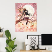 Vollmond im Herbst Feenposter Poster (Heimbüro)