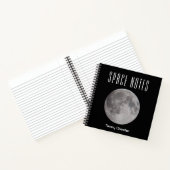 Vollmond im Space Theme Notebook mit Namen Notizblock (Innenseite)