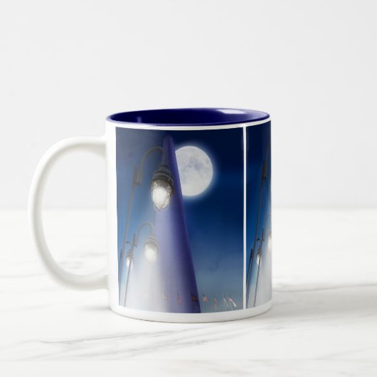 Vollmond im WA-Denkmal Zweifarbige Tasse (Links)