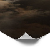 Vollmond in bewölkter Nacht Poster (Ecke)