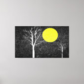 Vollmond in der Nacht | Abstrakte Malerei Leinwanddruck (Vorderseite)