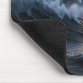 Vollmond in der Ozeanwelle Mousepad (Ecke)