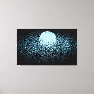 Vollmond in der Winternacht   Schwarz-Weiß-Kunst 3 Leinwanddruck