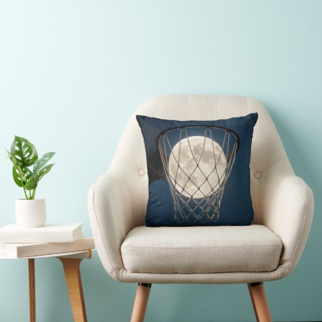 Vollmond in einem Basketballnetz Kissen (Stuhl )
