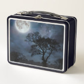 Vollmond in einem Sternenhimmel Metall Brotdose (Vorderseite)