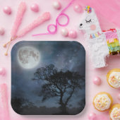 Vollmond in einem Sternenhimmel Pappteller (Party)