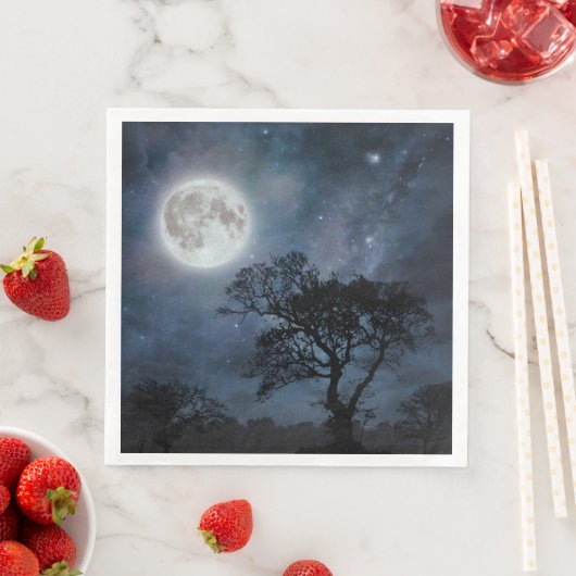 Vollmond in einem Sternenhimmel Serviette (Beispiel)