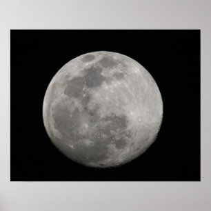 Vollmond in Schwarz und Weiß. Guthaben als: Arthur Poster
