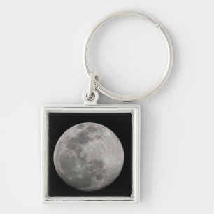 Vollmond in Schwarz und Weiß. Kredit als: Arthur Schlüsselanhänger