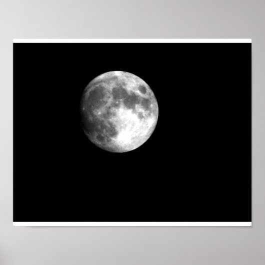Vollmond in Schwarz und Weiß Poster (Vorne)