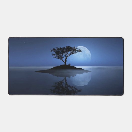 Vollmond-Insel Schreibtischunterlage (Vorderseite)