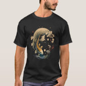 Vollmond Japanischer Koi Carp Fisch T-Shirt (Vorderseite)