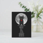 Vollmond-Katze 2026 Postkarte (Stehend Vorderseite)