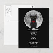 Vollmond-Katze 2026 Postkarte (Vorne/Hinten)