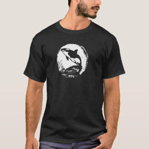Vollmond Killer Whale Ozeane Tierwellen Orca Pu T-Shirt
