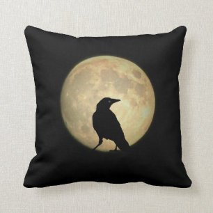 Vollmond-Krähe Kissen