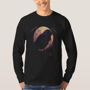 Vollmond Krähe Rabe Fliegender Vogel Halloween  1 T-Shirt