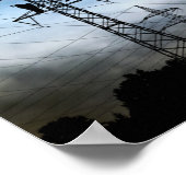 Vollmond, Krähen, Power Linien und Türme Poster (Ecke)