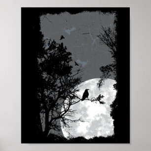 Vollmond Krow Gloomy Forest Kostüm Phantastisch Ha Poster