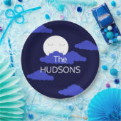 Vollmond lächeln mit dunklen Wolken: Pappteller (Party)