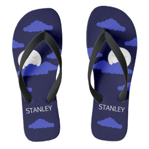 Vollmond lächeln mit Wolken: Dunkelblau Badesandalen