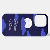 Vollmond lächeln mit Wolken: Dunkelblau iPhone Hülle (Rückseite (Horizontal))