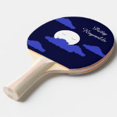 Vollmond lächeln mit Wolken: Dunkelblau Tischtennis Schläger (Vorderseite)
