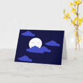 Vollmond lächeln mit Wolken: Dunkelblauer Fleck Karte (Gelbe Blume)