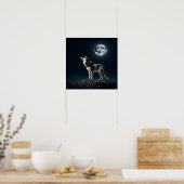 Vollmond leuchtet auf dem Wolf Poster (Küche)