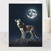 Vollmond leuchtet auf der Wolf-Blank Karte (Vorderseite)