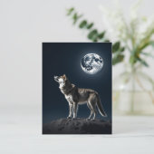 Vollmond leuchtet auf der Wolf-Blank Postkarte (Stehend Vorderseite)