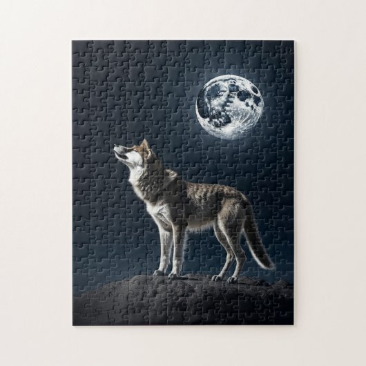Vollmond leuchtet auf der Wolf-Blank Puzzle (Vertikal)