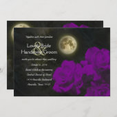 Vollmond-lila Geist-Rosen, die Einladung Wedding (Vorne/Hinten)