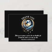 Vollmond Luna Himmelsstar Nacht elegant Dankeskarte (Vorne/Hinten)