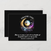 Vollmond Luna Himmelsstarre Nacht magenta Dankeskarte (Vorne/Hinten)