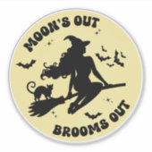 Vollmond lustige Halloween-Brüche mit witziger Sti Aufkleber (Vorderseite)