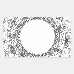 Vollmond Mandala Rectangle Aufkleber