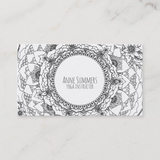 Vollmond-Mandalakarten Visitenkarte (Vorderseite)