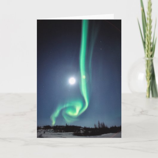 Vollmond mit Aurora | Yellowmesser Kanada Karte (Vorderseite)