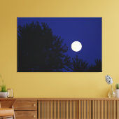 Vollmond mit Bäumen und blauem Himmel Leinwanddruck (Insitu (Wohnzimmer))