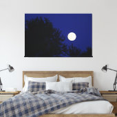 Vollmond mit Bäumen und blauem Himmel Leinwanddruck (Insitu (Schlafzimmer))