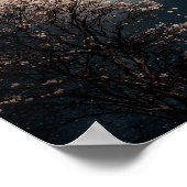 Vollmond mit blühendem Baum Poster (Ecke)