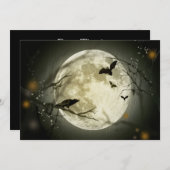 Vollmond mit Crow und Fleet Flat Party Card Einladung (Vorne/Hinten)