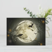 Vollmond mit einer Crow and Bats Einladung (Stehend Vorderseite)