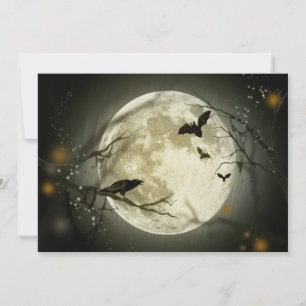 Vollmond mit einer Crow and Bats Einladung