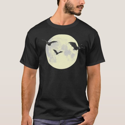 Vollmond mit Fledermäusen T-Shirt (Vorderseite)