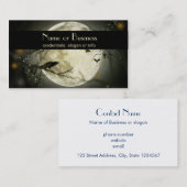 Vollmond mit Fledermäusen und beruflichen Raven Visitenkarte (Vorne/Hinten)