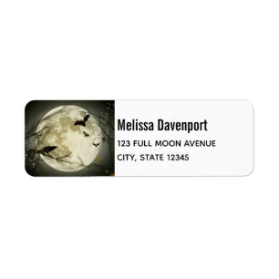 Vollmond mit Fledermäusen und Raven.